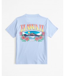 Abercrombie Light Blue Hawaii Back Graphic Tee